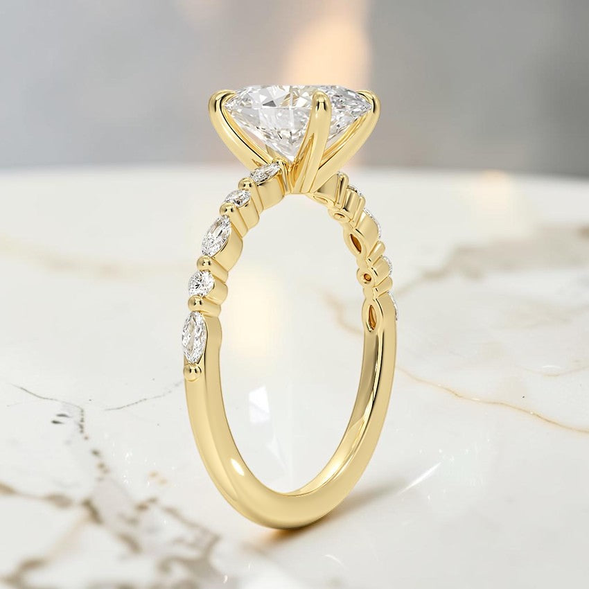Delicate Majesty Diamond Ring in 14K Yellow Gold