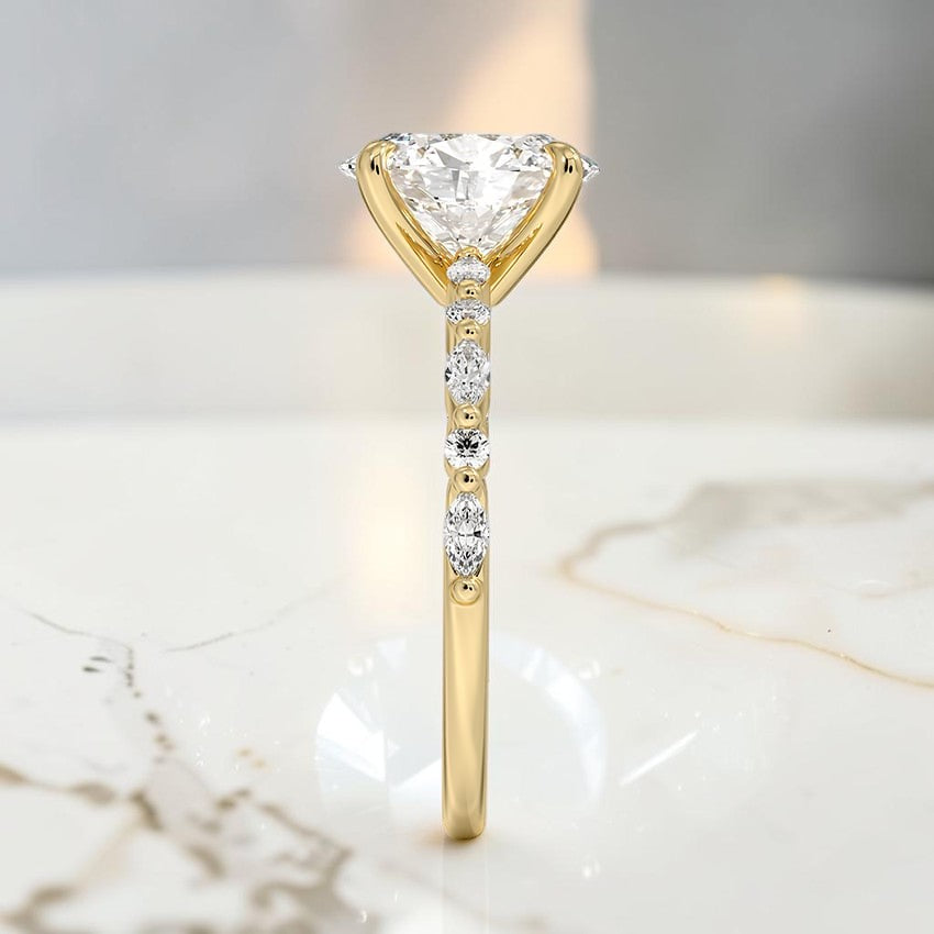 Delicate Majesty Diamond Ring in 14K Yellow Gold