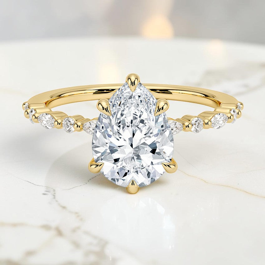 Delicate Majesty Diamond Ring in 14K Yellow Gold