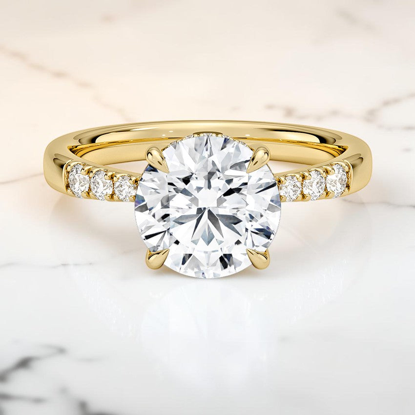 Bellissima Hidden Halo Diamond Ring (1/5 ct. tw.) in 14K Yellow Gold