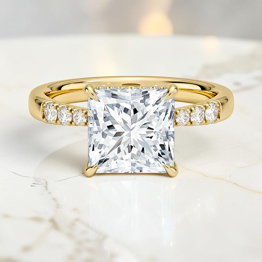 Bellissima Hidden Halo Diamond Ring (1/5 ct. tw.) in 14K Yellow Gold