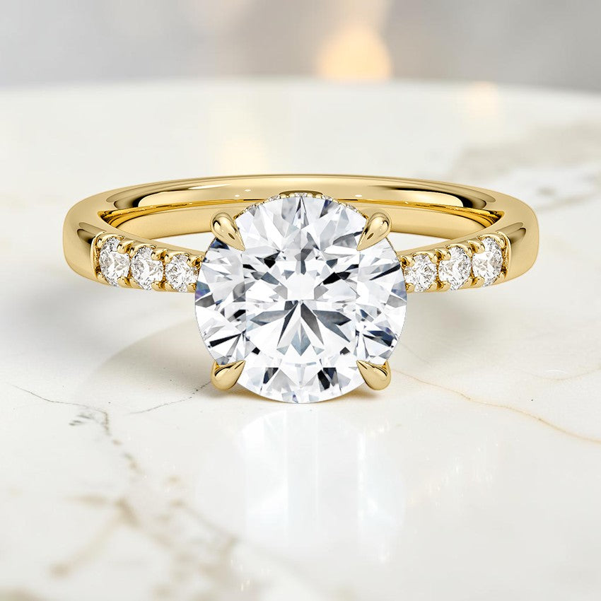 Bellissima Hidden Halo Diamond Ring (1/5 ct. tw.) in 14K Yellow Gold