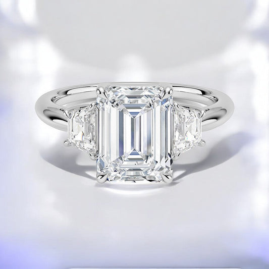 Three Stone Lab Grown Diamond Engagement Ring