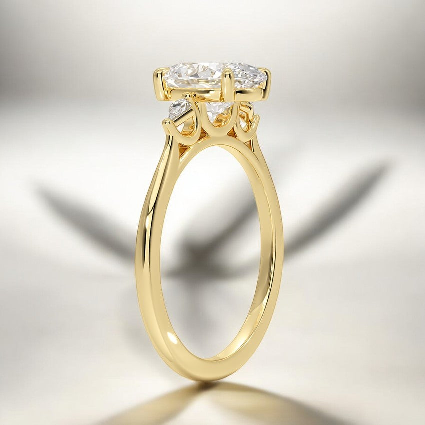 Petite Perfect Fit Three Stone Lab Grown Diamond Engagement Ring