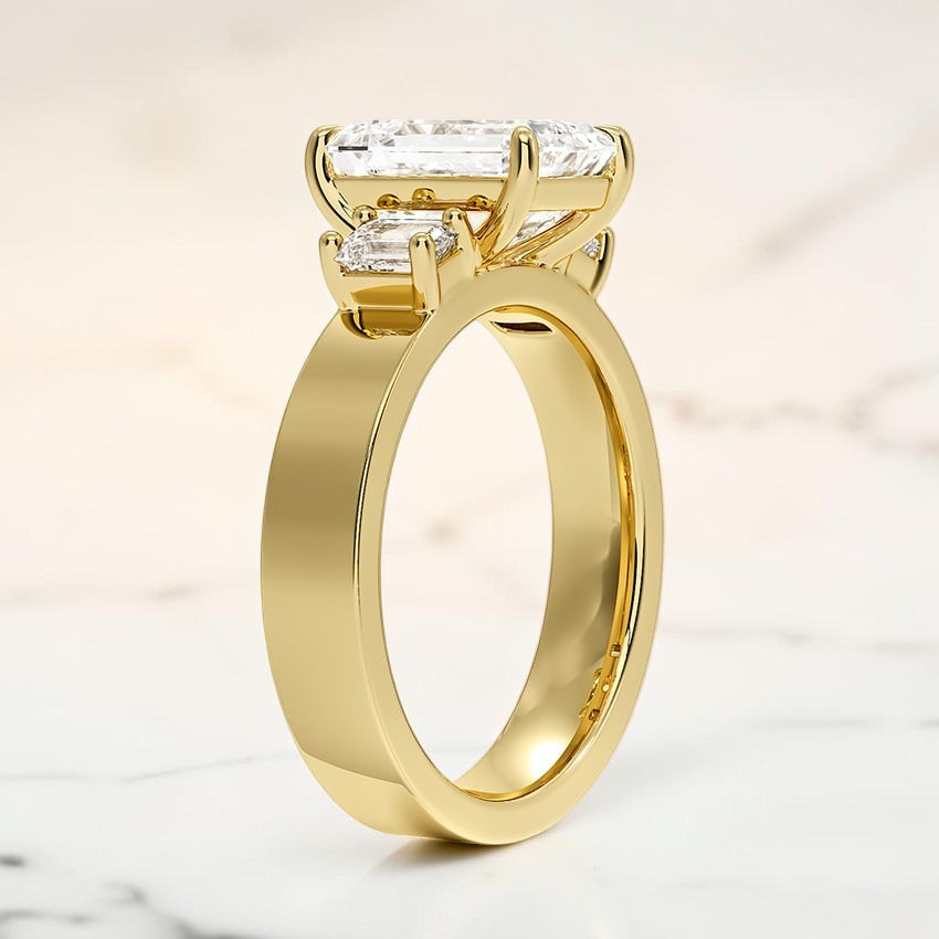Paige Emerald Cut Three Stone Diamond Ring (1/2 ct. tw.) in 14K Yellow Gold