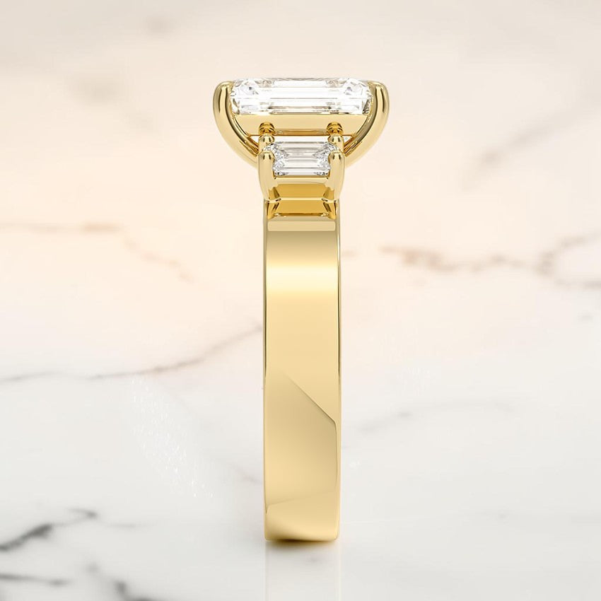 Paige Emerald Cut Three Stone Diamond Ring (1/2 ct. tw.) in 14K Yellow Gold