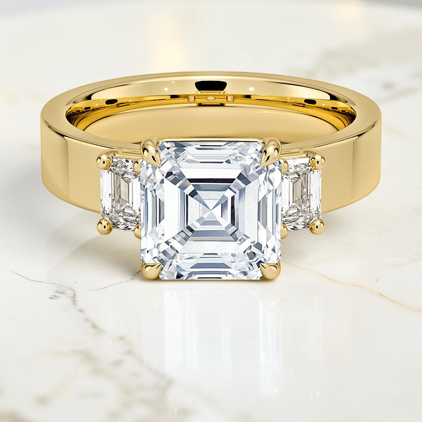 Paige Emerald Cut Three Stone Diamond Ring (1/2 ct. tw.) in 14K Yellow Gold