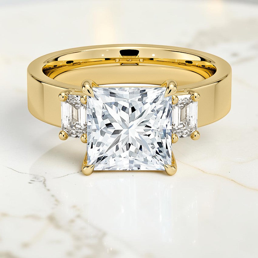 Paige Emerald Cut Three Stone Diamond Ring (1/2 ct. tw.) in 14K Yellow Gold