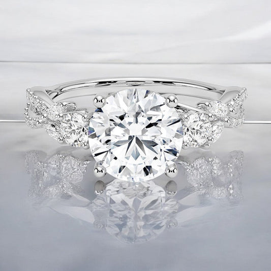 Luxe Three Stone Lab Grown Diamond Engagement Ring