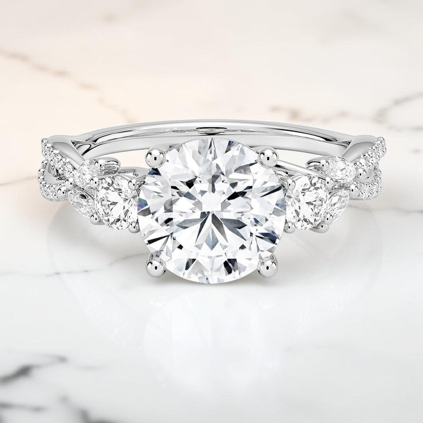 Luxe Florence Three Stone Diamond Ring (1/2 ct. tw.) in 14K White Gold