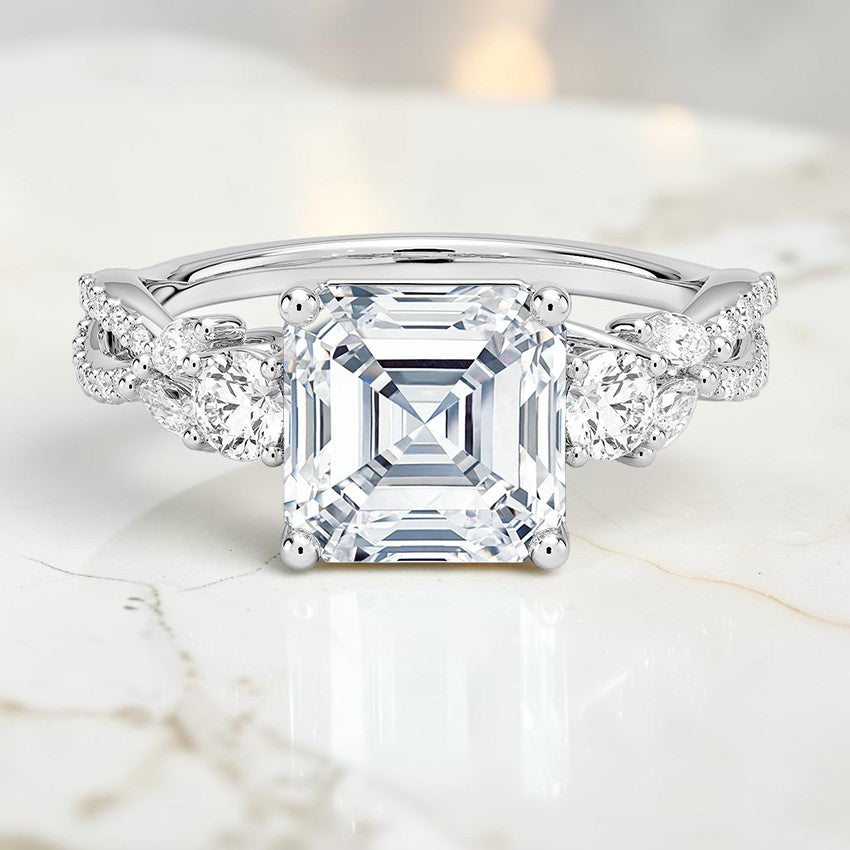 Luxe Florence Three Stone Diamond Ring (1/2 ct. tw.) in 14K White Gold