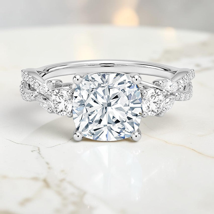 Luxe Florence Three Stone Diamond Ring (1/2 ct. tw.) in 14K White Gold