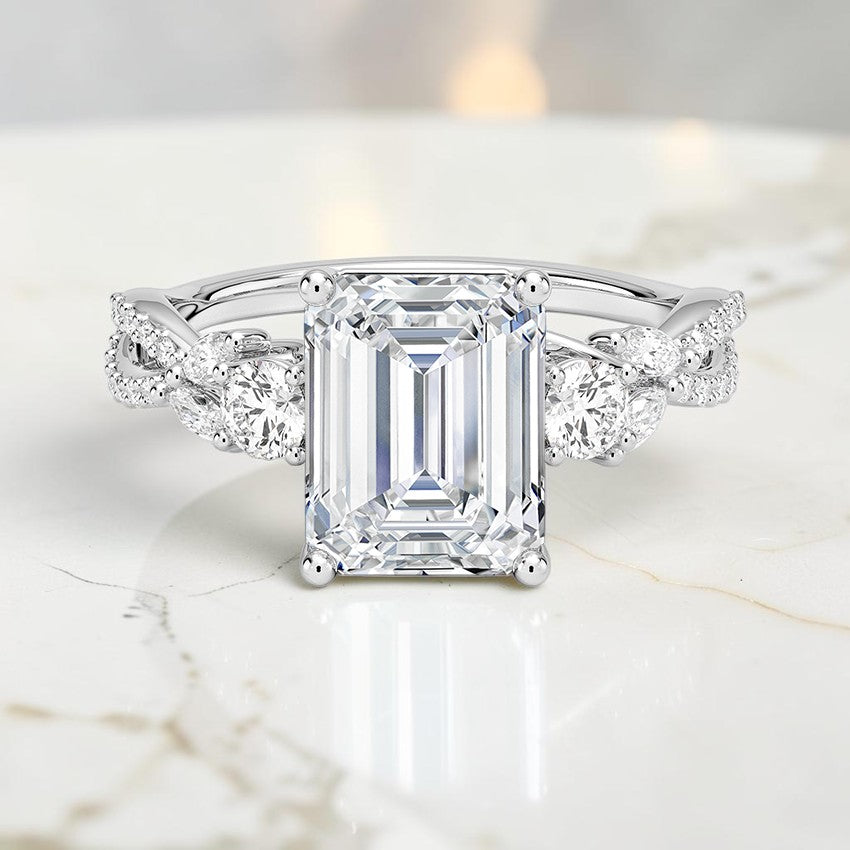 Luxe Florence Three Stone Diamond Ring (1/2 ct. tw.) in 14K White Gold