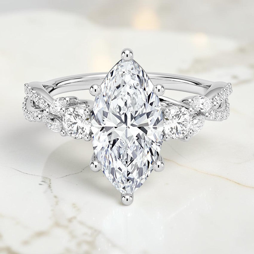 Luxe Florence Three Stone Diamond Ring (1/2 ct. tw.) in 14K White Gold