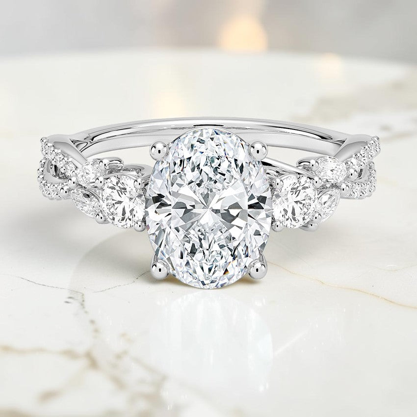 Luxe Florence Three Stone Diamond Ring (1/2 ct. tw.) in 14K White Gold