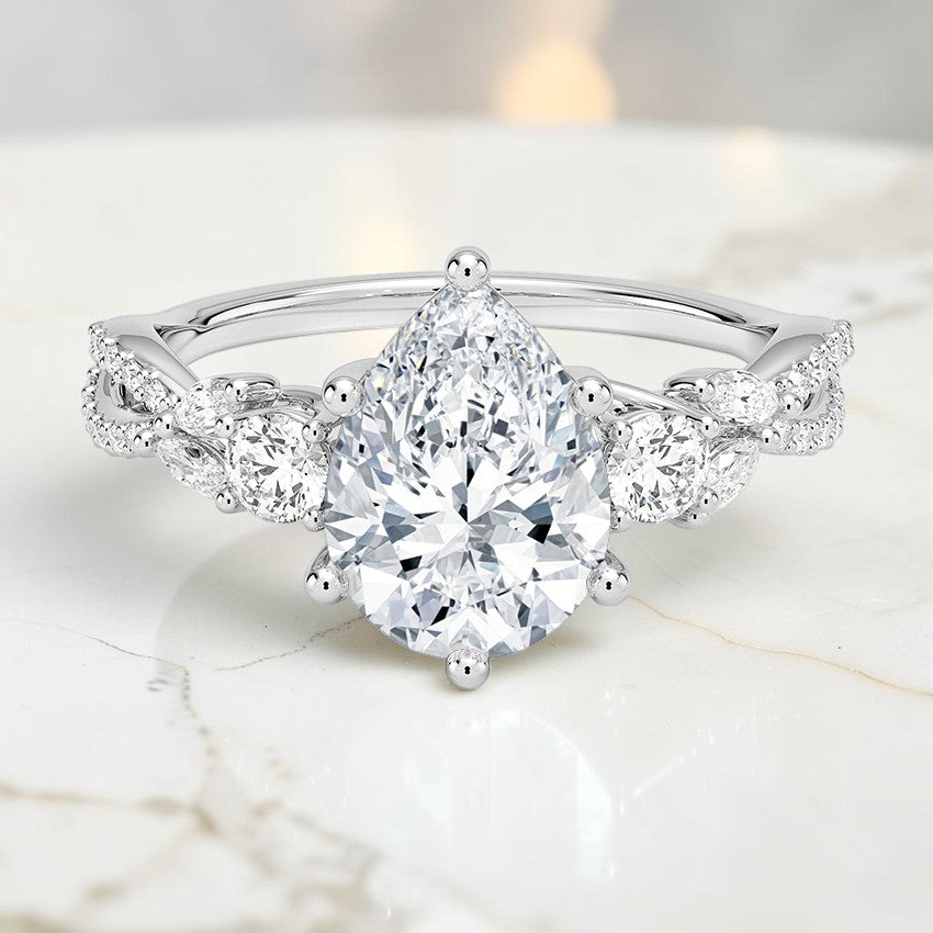 Luxe Florence Three Stone Diamond Ring (1/2 ct. tw.) in 14K White Gold