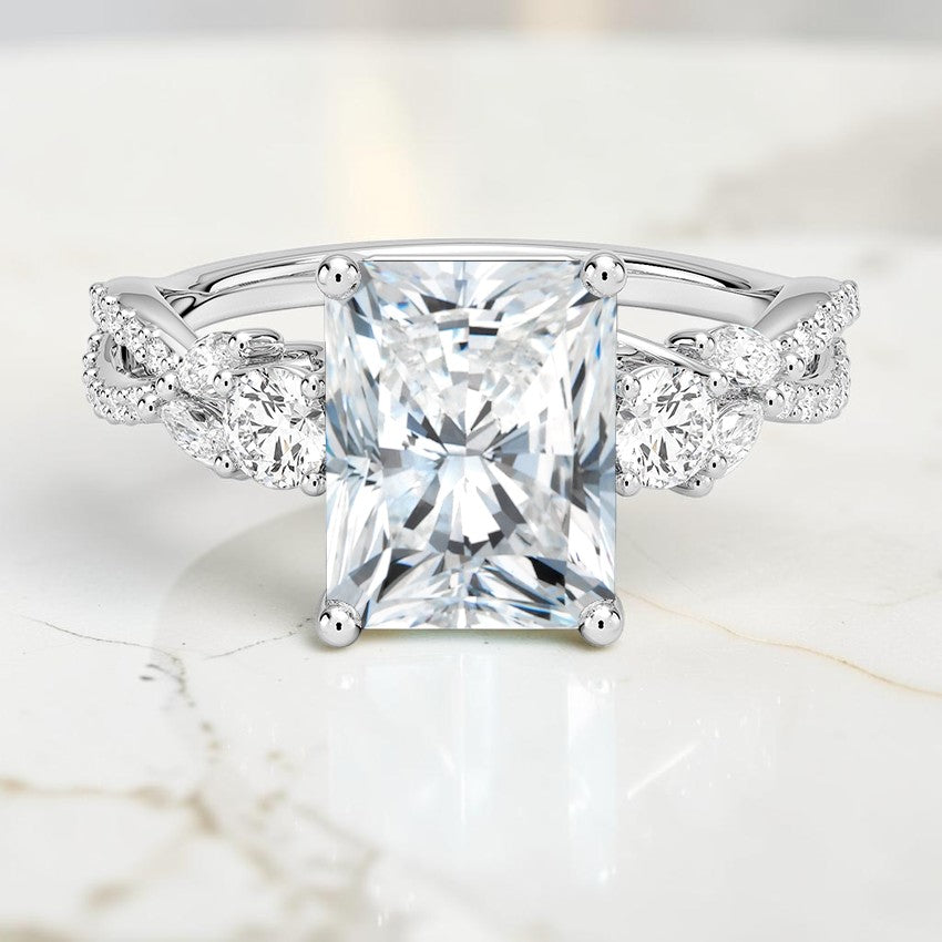 Luxe Florence Three Stone Diamond Ring (1/2 ct. tw.) in 14K White Gold