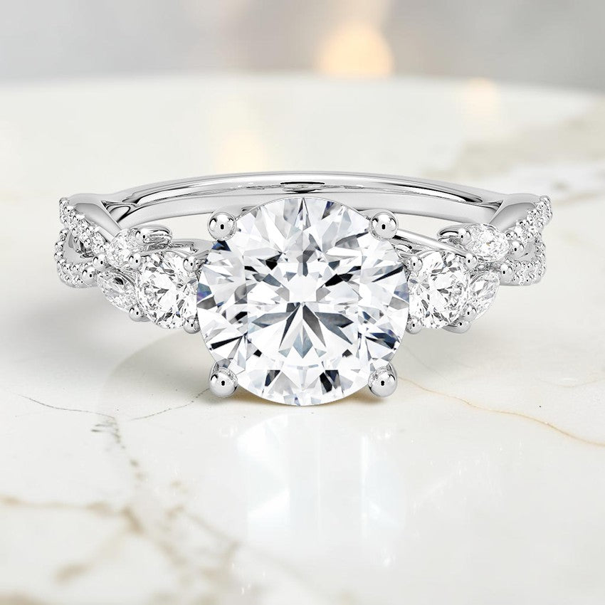 Luxe Florence Three Stone Diamond Ring (1/2 ct. tw.) in 14K White Gold