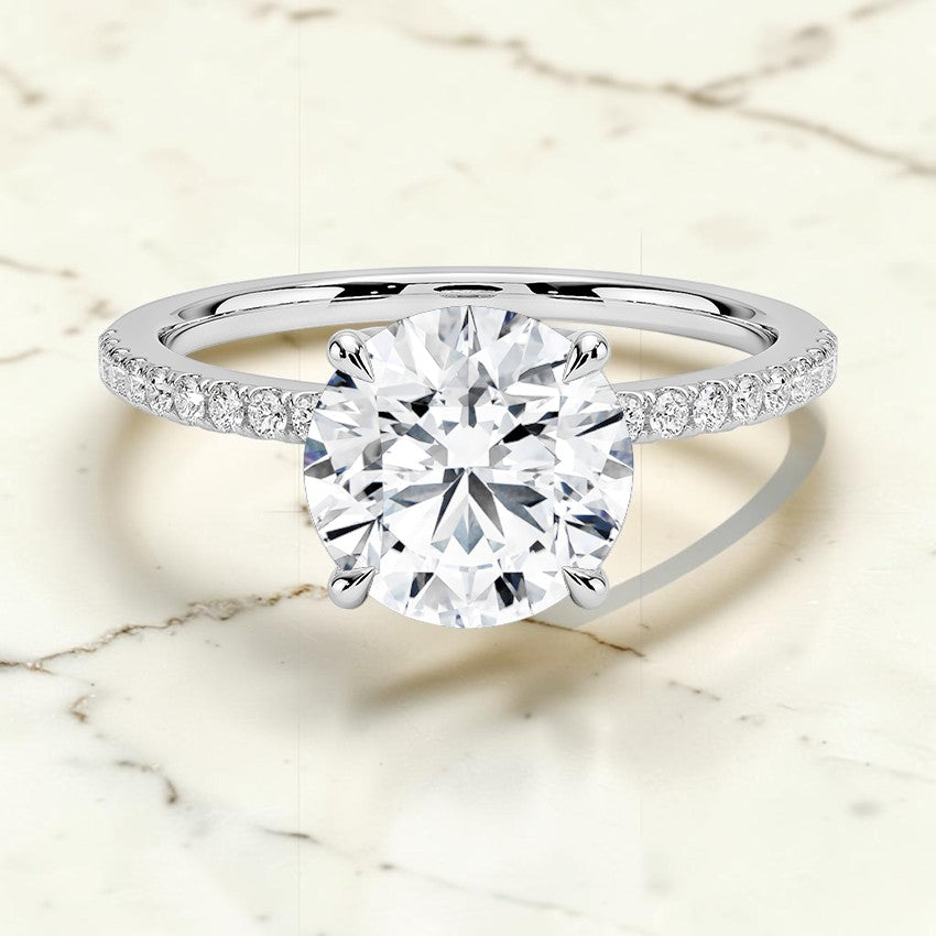 Luxe Blossom Diamond Ring in 14K White Gold