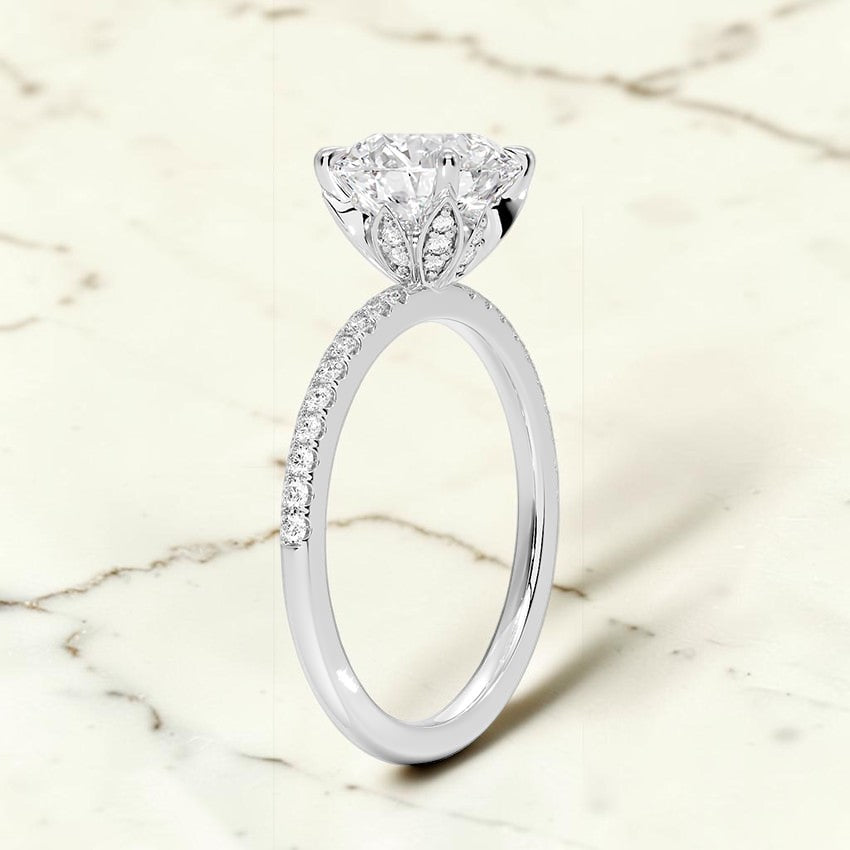 Luxe Blossom Diamond Ring in 14K White Gold
