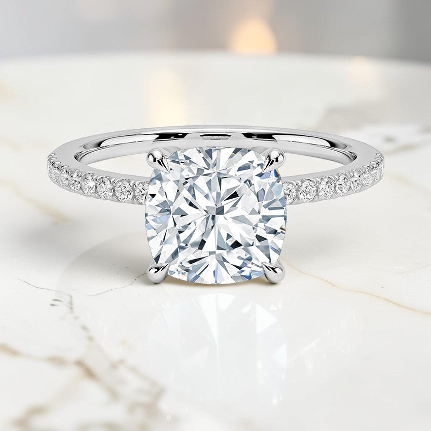 Luxe Blossom Diamond Ring in 14K White Gold