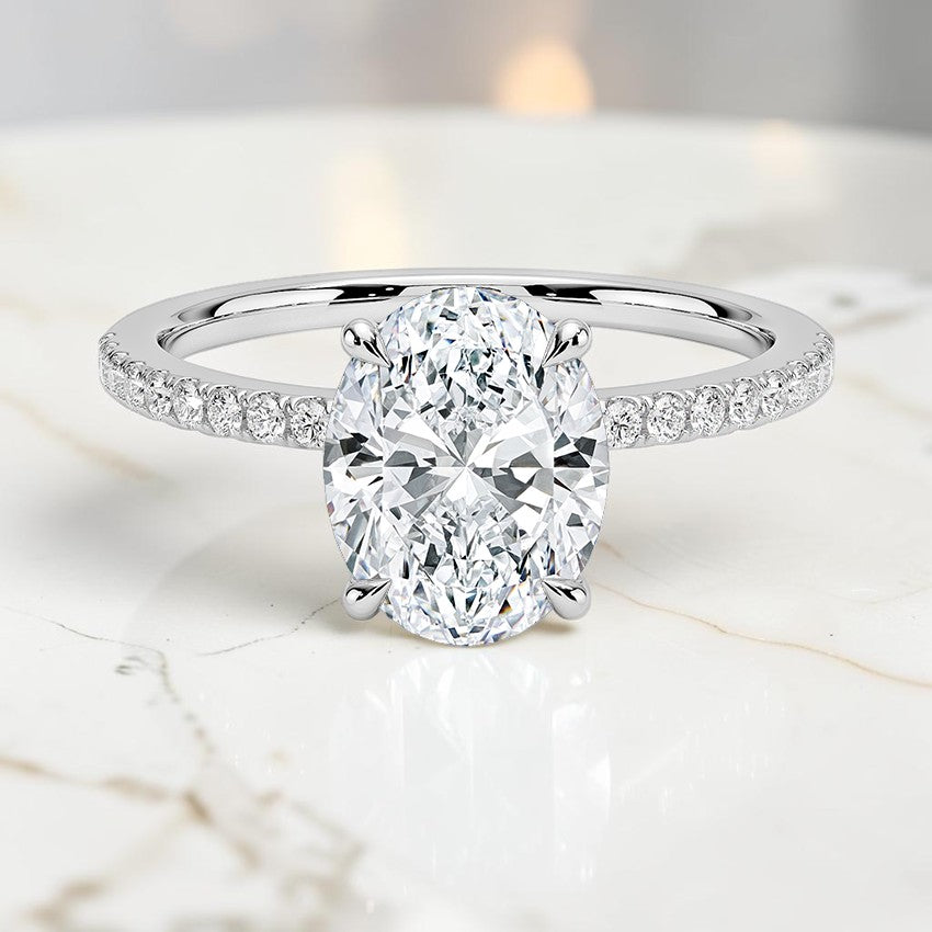 Luxe Blossom Diamond Ring in 14K White Gold
