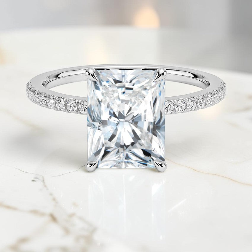 Luxe Blossom Diamond Ring in 14K White Gold