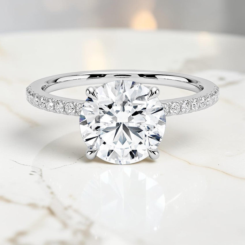Luxe Blossom Diamond Ring in 14K White Gold