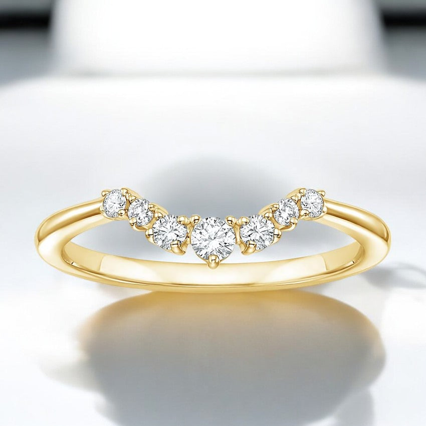 Diamond Ring with Aria Contoured Diamond Ring - A Refined Look for Every Occasion