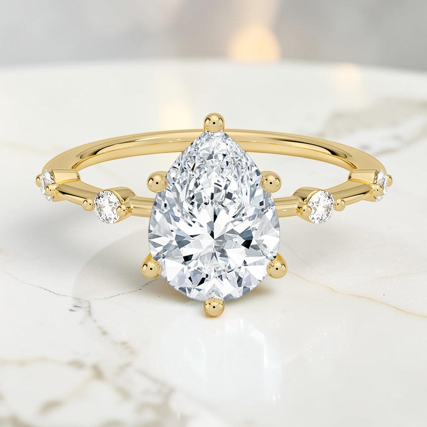 Amara 1.4mm Diamond Ring in 14K Yellow Gold