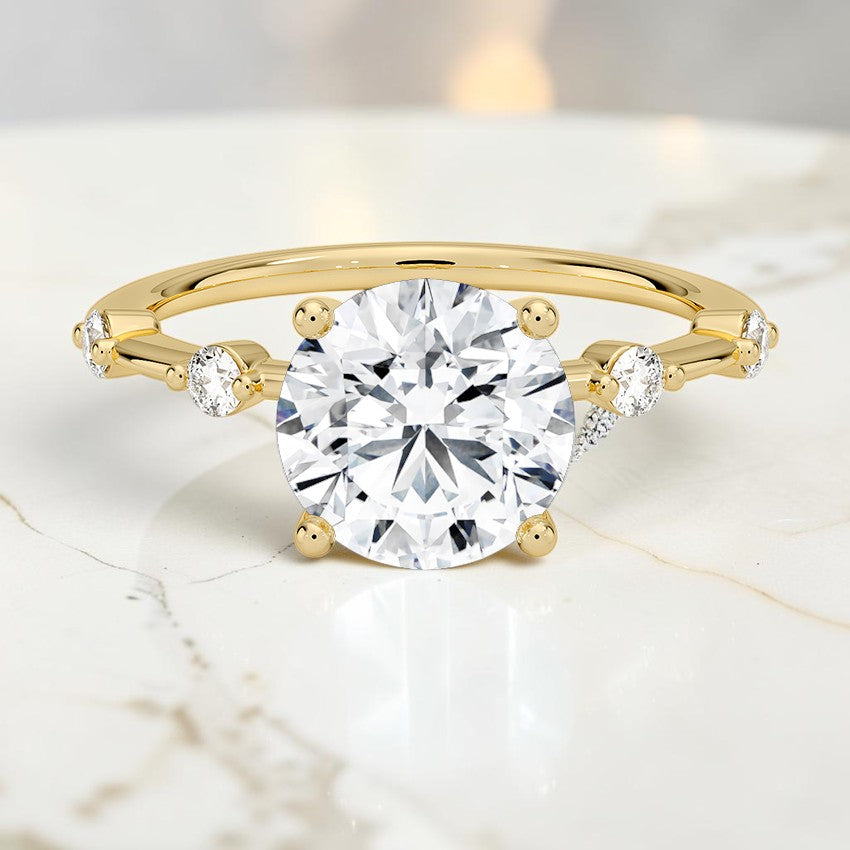Amara 1.4mm Diamond Ring in 14K Yellow Gold