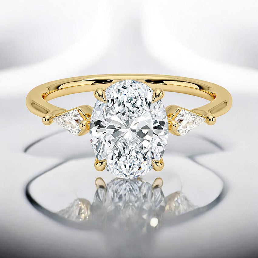 Three Stone Lab Grown Diamond Engagement Ring