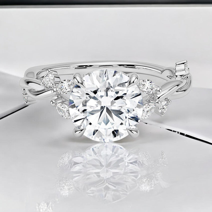 Twist Lab Grown Diamond Engagement Ring - Elegance and Charm in Every Curve
