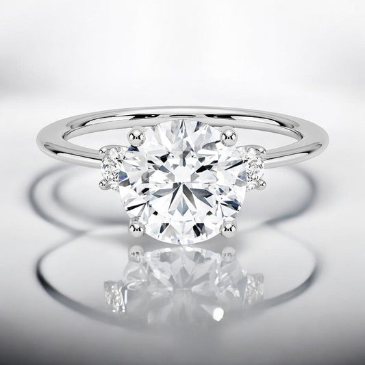 Three Stone Lab Grown Diamond Engagement Ring