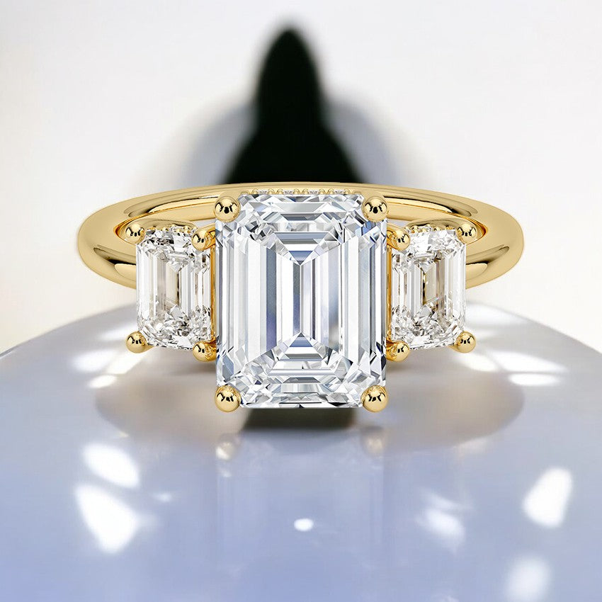 Lab Grown Diamond Engagement Ring with Hidden Accents