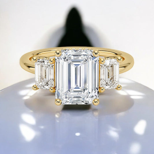 Lab Grown Diamond Engagement Ring with Hidden Accents