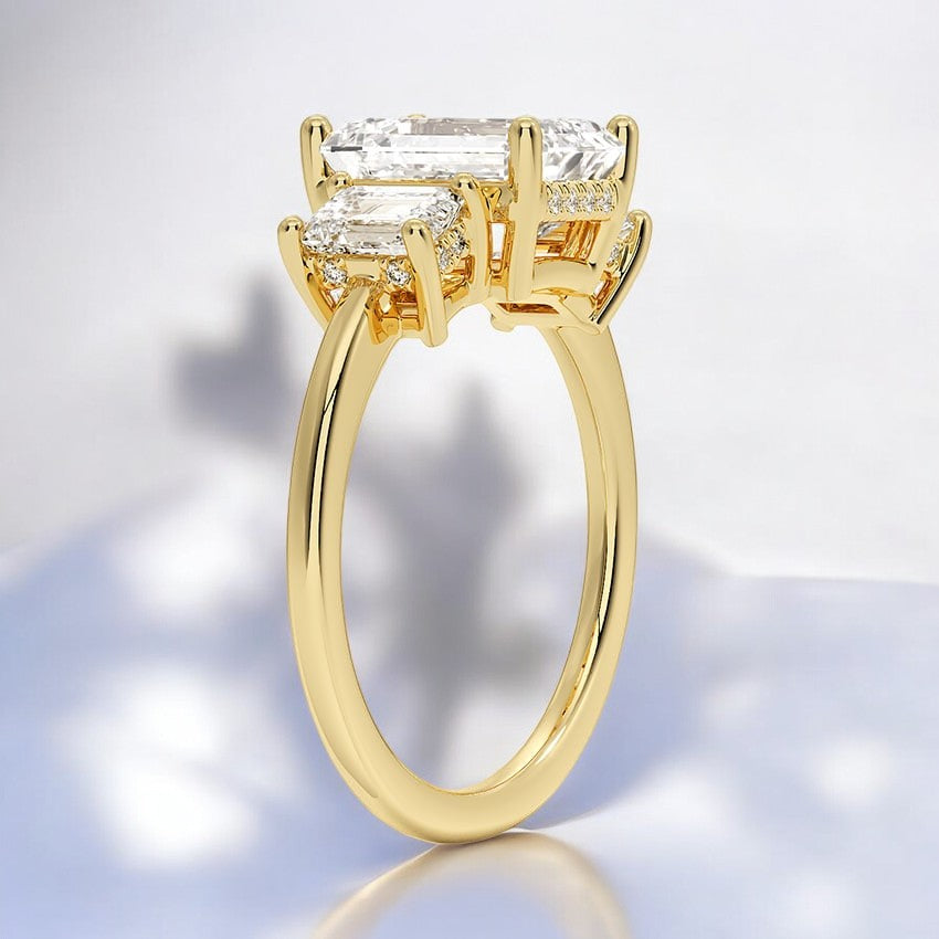 Lab Grown Diamond Engagement Ring with Hidden Accents
