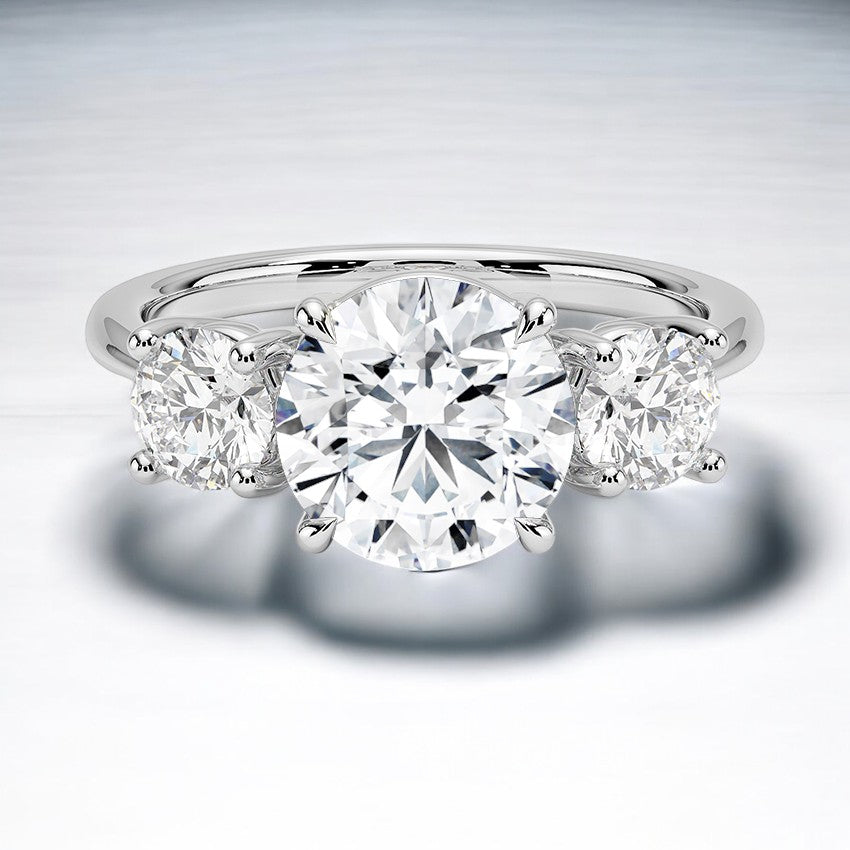 Luxe Three Stone Lab Grown Diamond Engagement Ring