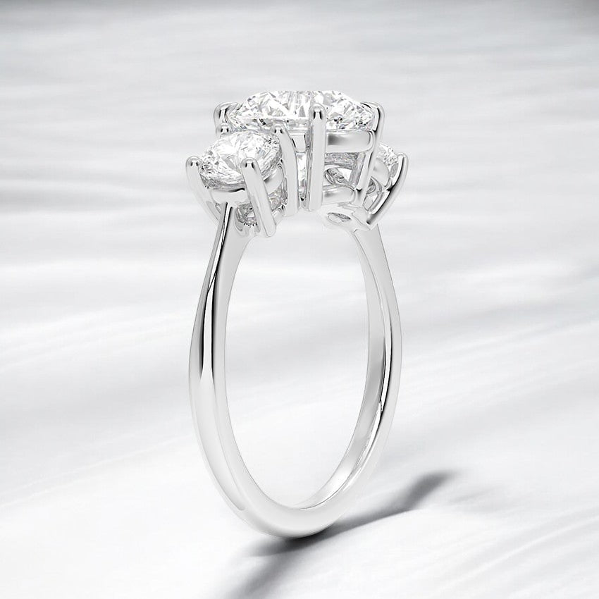 Luxe Three Stone Lab Grown Diamond Engagement Ring