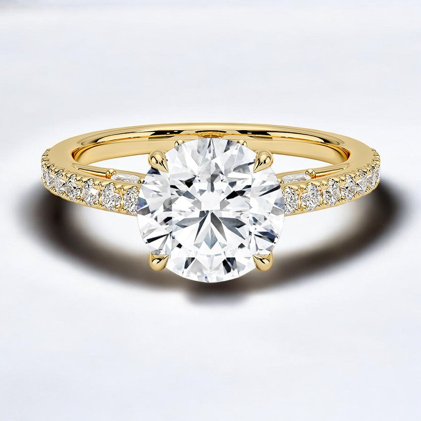 Lab Grown Diamond Engagement Ring - Intricate Details for a Refined Look