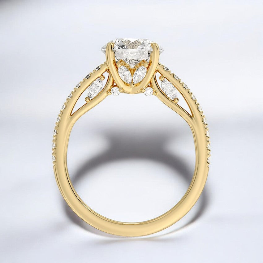 Lab Grown Diamond Engagement Ring - Intricate Details for a Refined Look