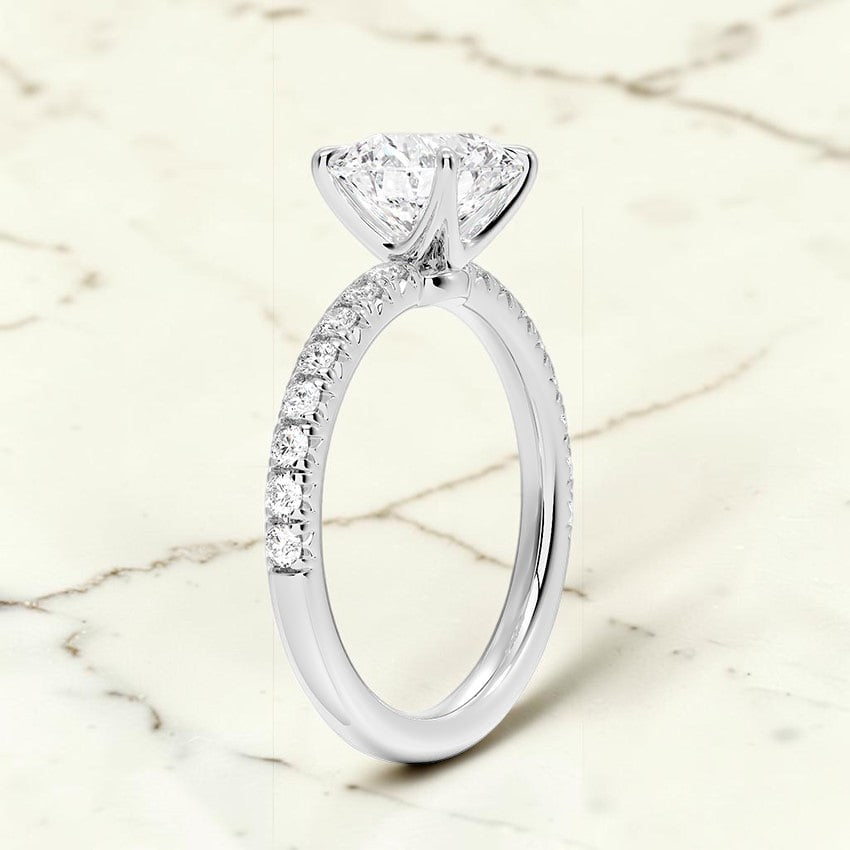 Anastasia Half Coverage Diamond Ring in 14K White Gold