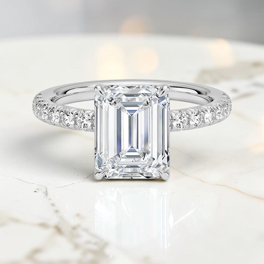 Anastasia Half Coverage Diamond Ring in 14K White Gold