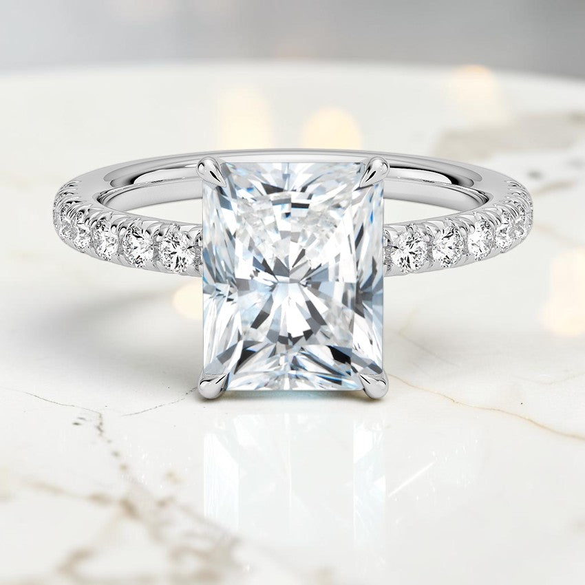 Anastasia Half Coverage Diamond Ring in 14K White Gold
