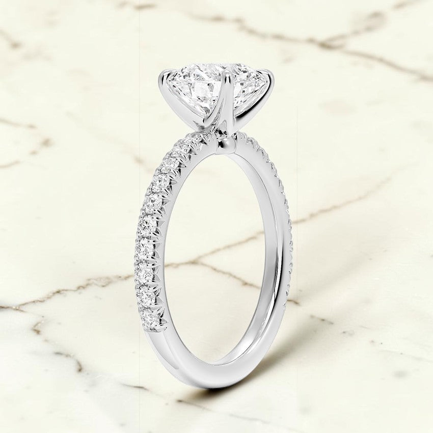Anastasia Three-Quarter Coverage Diamond Ring in 14K White Gold