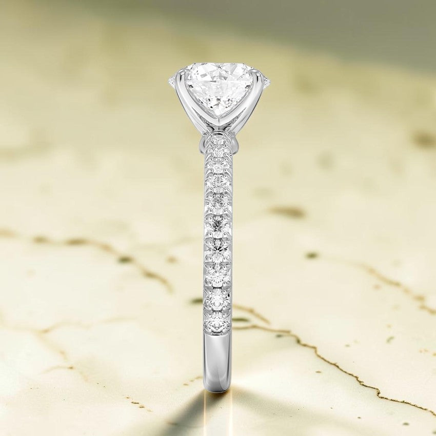 Anastasia Three-Quarter Coverage Diamond Ring in 14K White Gold