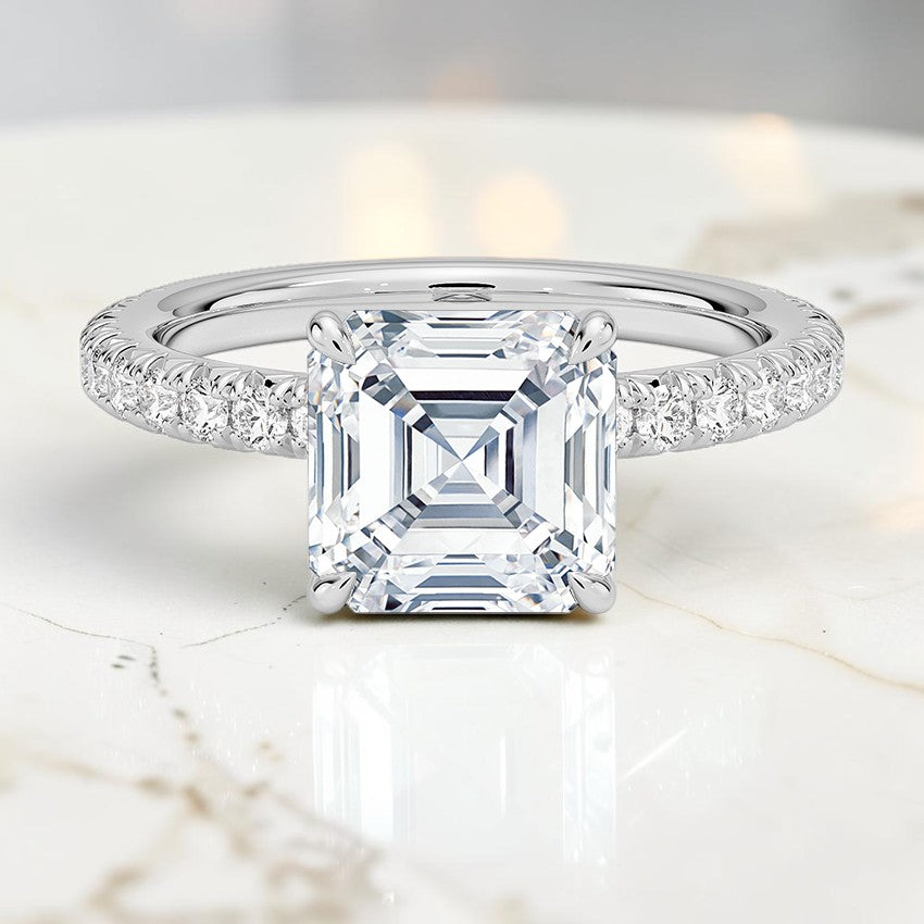 Anastasia Three-Quarter Coverage Diamond Ring in 14K White Gold