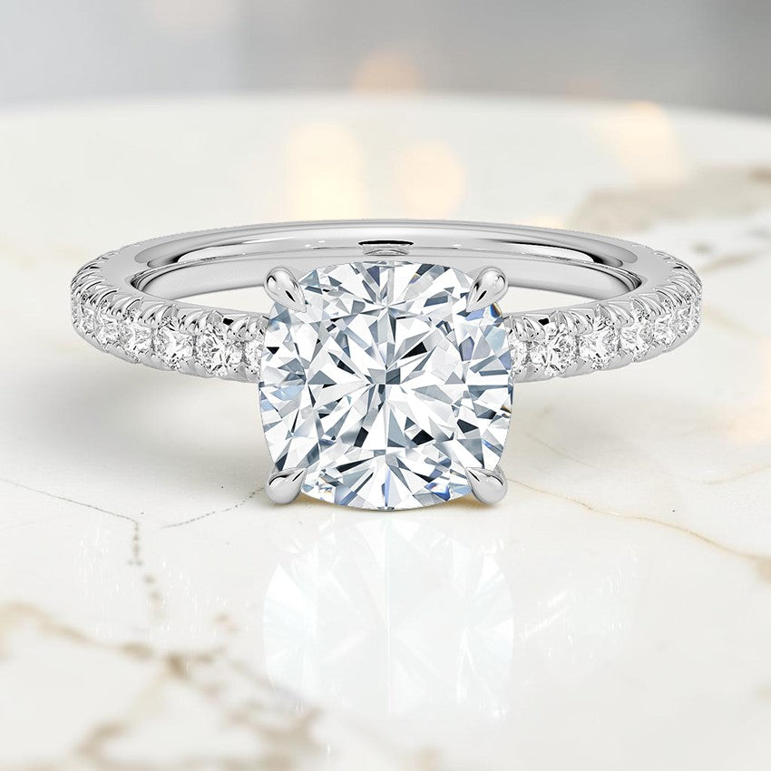 Anastasia Three-Quarter Coverage Diamond Ring in 14K White Gold