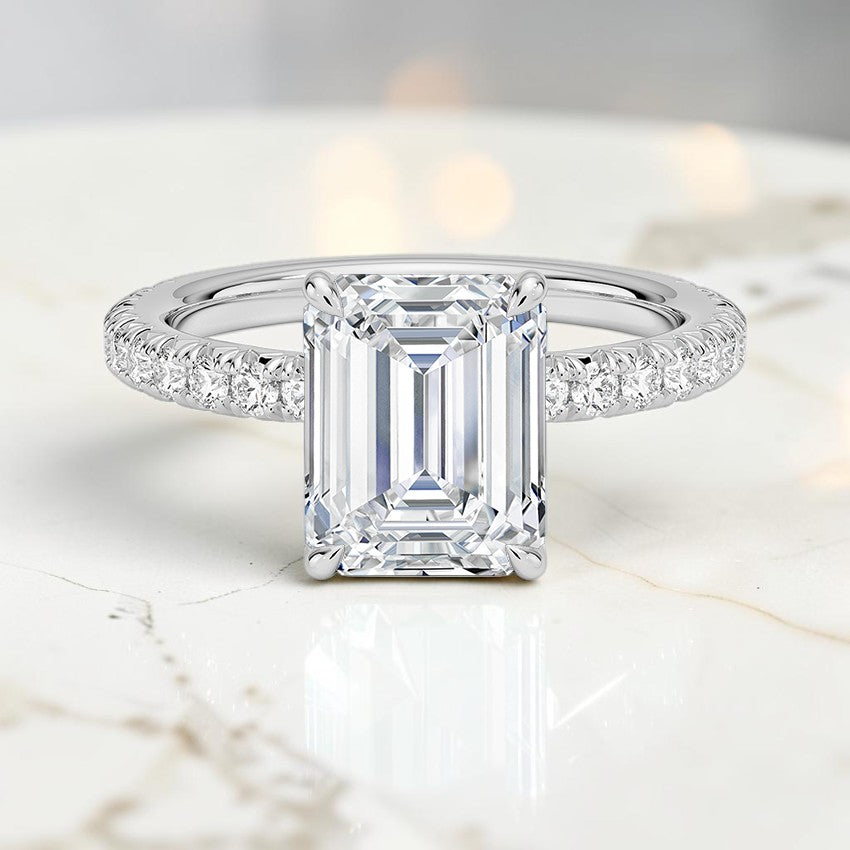 Anastasia Three-Quarter Coverage Diamond Ring in 14K White Gold