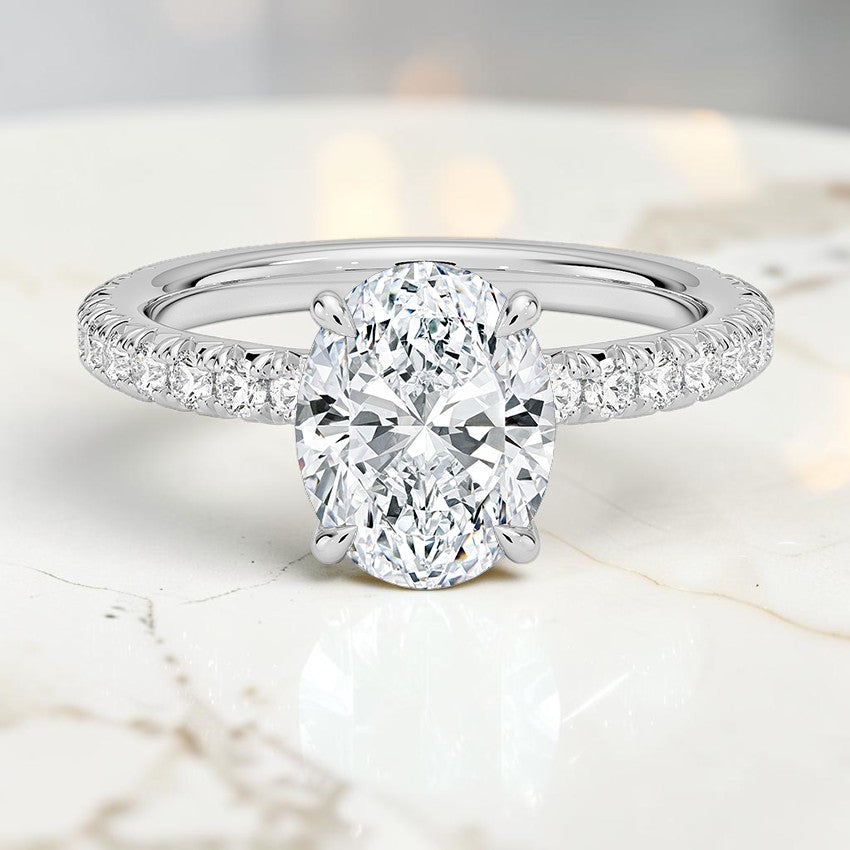 Anastasia Three-Quarter Coverage Diamond Ring in 14K White Gold
